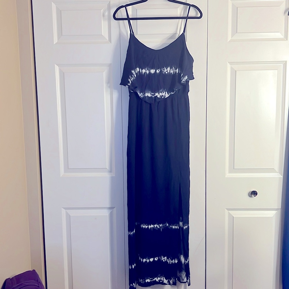 Women's maxi dress. Slit on side. Blue/white color. Size L. Great condition.